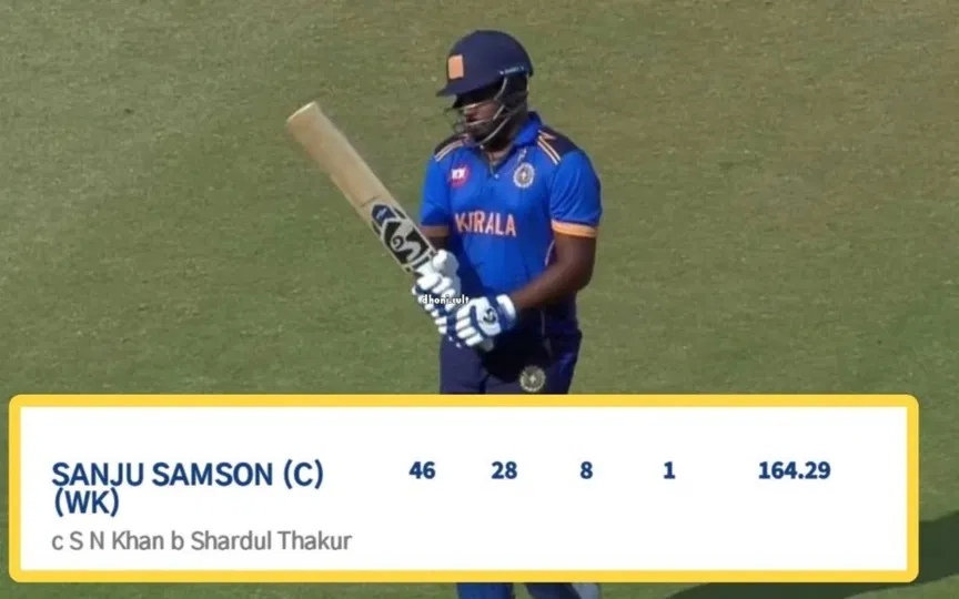 Sanju Samson hits 46 runs [Source: AFP]